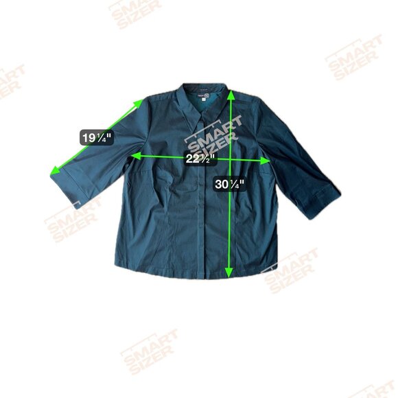 Venezia Jeans Womens Stretch Button Up Shirt Teal 3/4‎ Sleeve Size 22/24 Plus - Picture 2 of 6